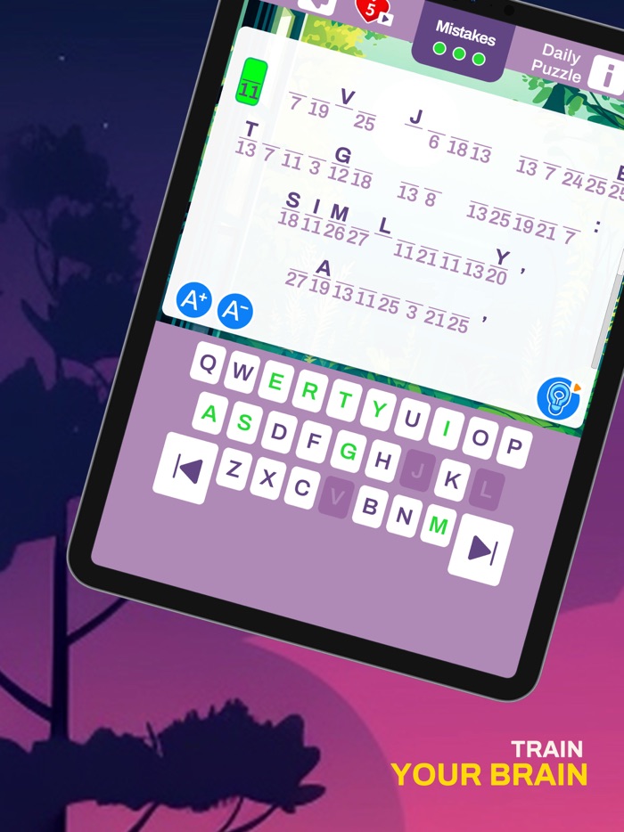 Cryptogram Word Puzzle Game