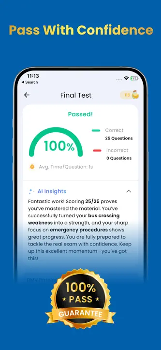 DMV Practice Test 2026: Permit: Screenshot 4 von 10