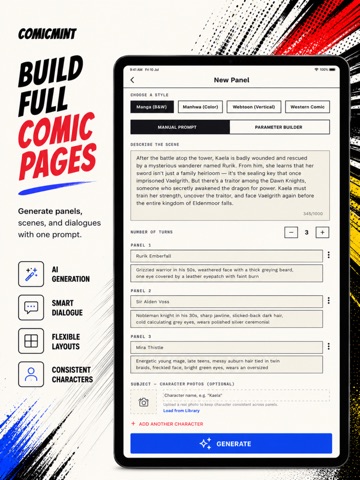 ComicMint - AI Comic Generator iPad screenshot