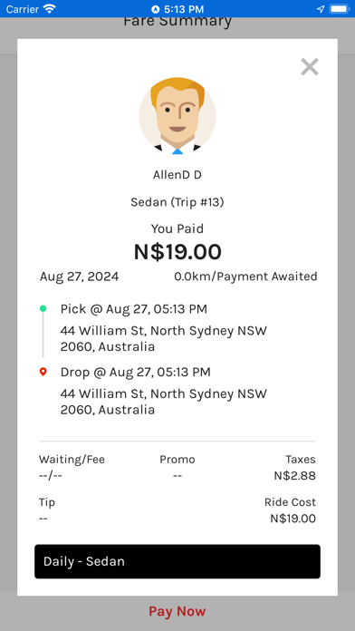 ZIPPY CAB App Screenshot