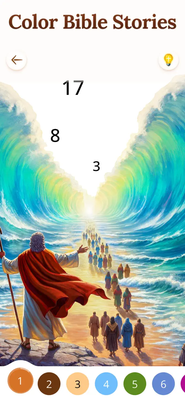 #4. Bible Coloring Paint by Number (iOS) Door: Oakever Games
