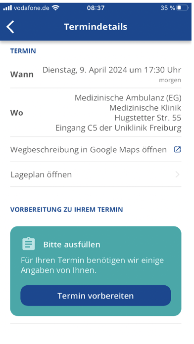 Meine Uniklinik Screenshot