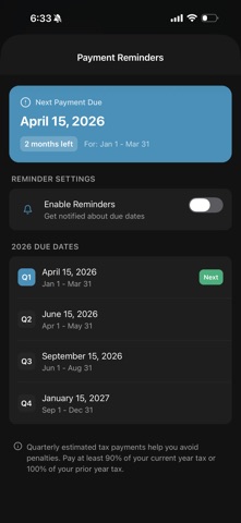 The TaxFlow Calculator screenshot