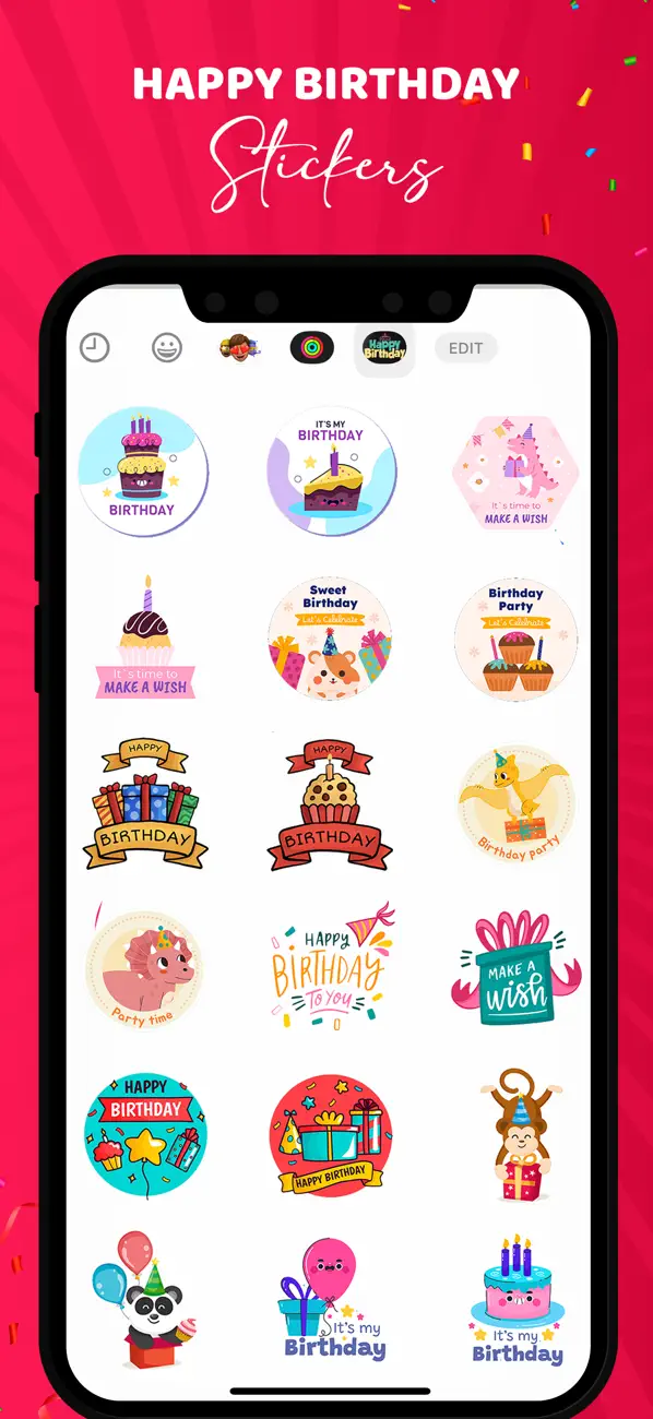 #2. Animated Birthday Stickers! (iOS) By: Deepak Jalwa