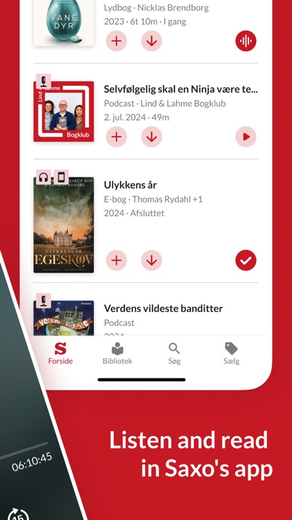 Saxo: Audiobooks & E-books