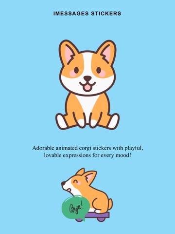 Cute Corgi Animated Emojis iPad screenshot