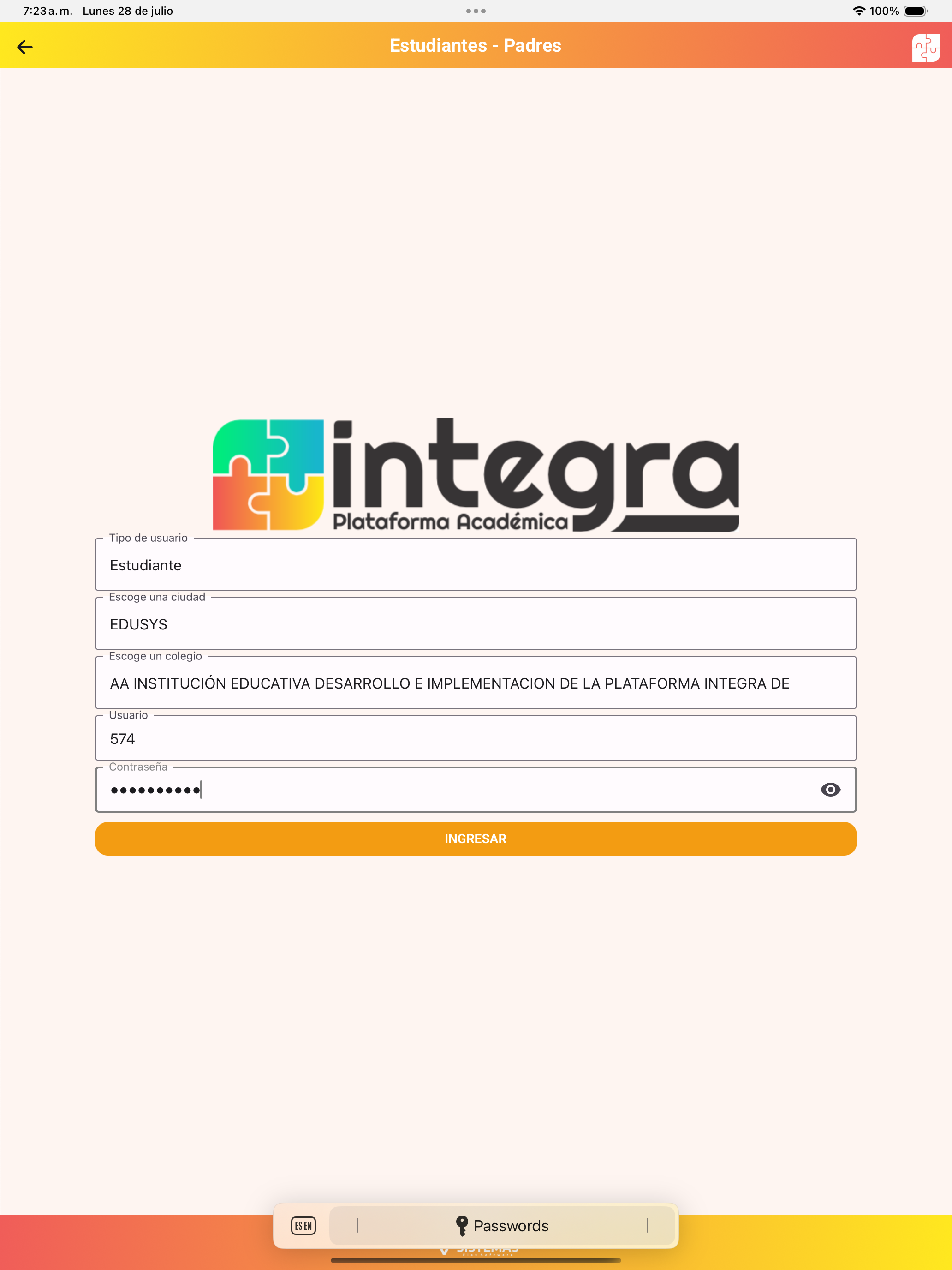 Integra Estudiantes - Padres