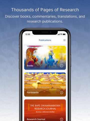 BAPS Research iPad screenshot