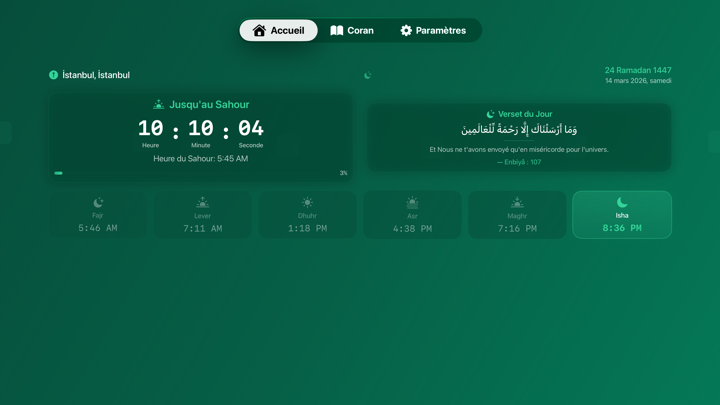 Screenshot #1 pour Iftar Vakti - Horaires Prière