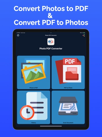 Scan Docs: Photos to/from pdf iPad screenshot