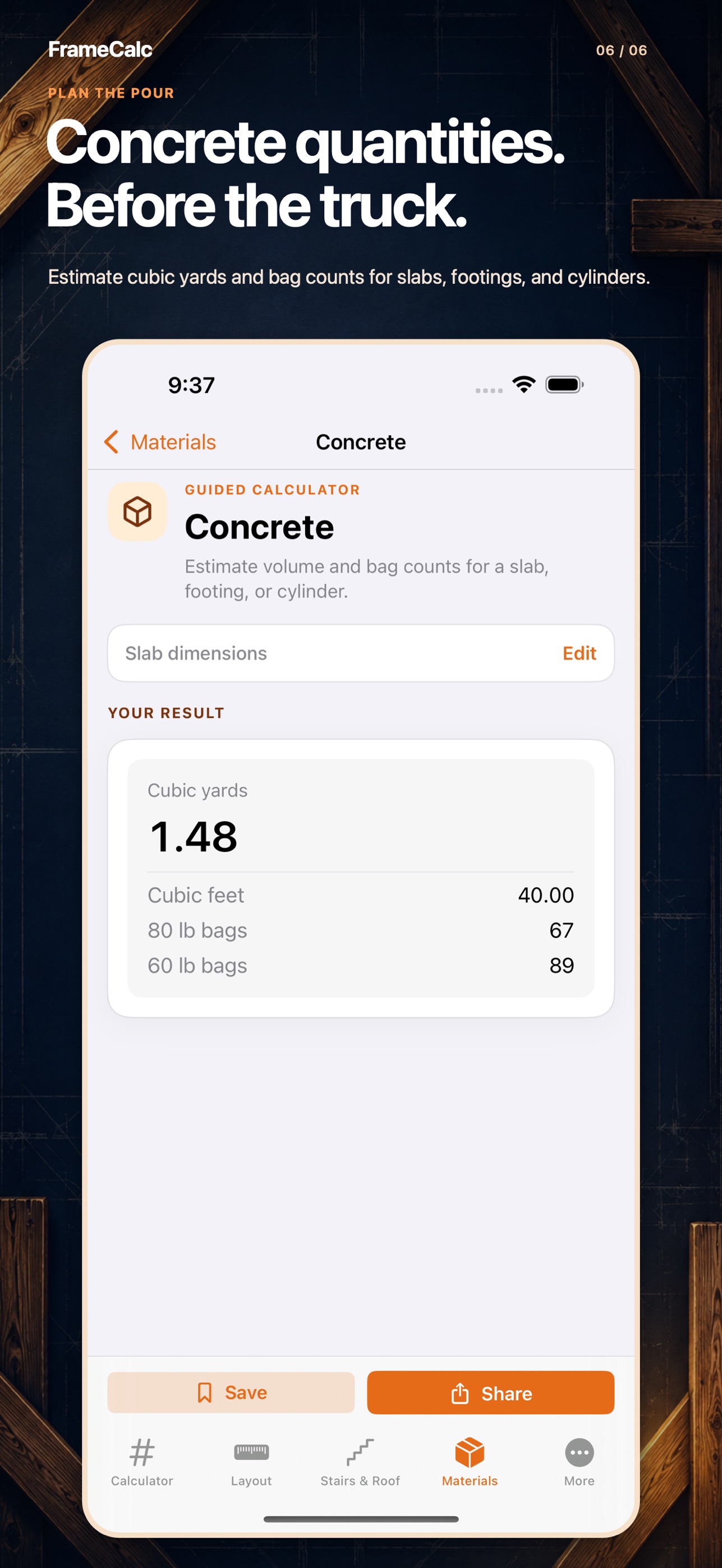 Screenshot 6 of FrameCalc - Feet Inch Fraction