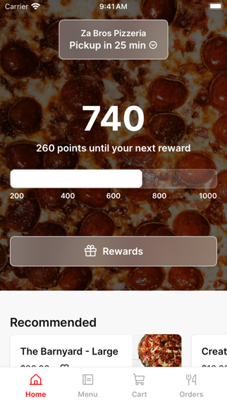 Za Bros Pizzeria iPhone screenshot 1 - Food & Drink app