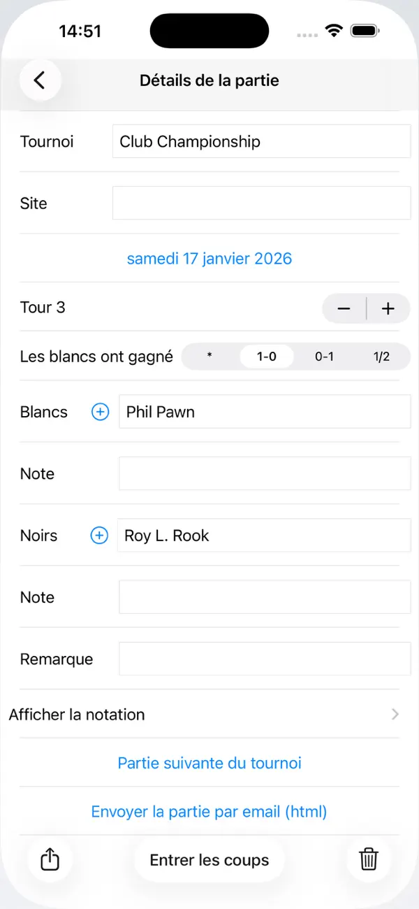 Screenshot #2 pour Chess Score Pad