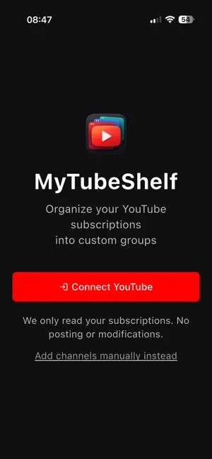 MyTubeShelf screenshot 1