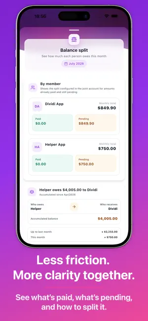 dividi: Shared Expenses screenshot 2