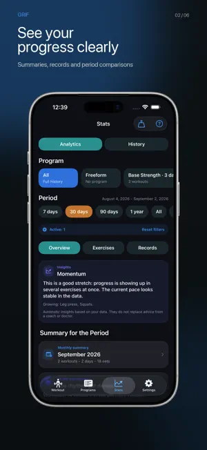 Grif: Workout Tracker screenshot 2