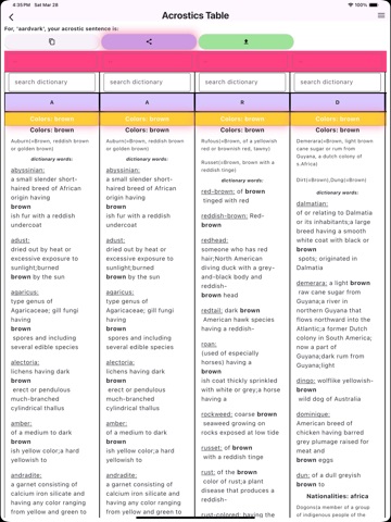 Acrostics Maker iPad screenshot