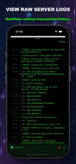 Capture d'écran de MailCheck: SMTP Test & Debug sur iPhone 2