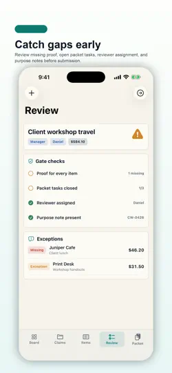 Captura de pantalla de Per Diem Packet Studio en iPhone 4