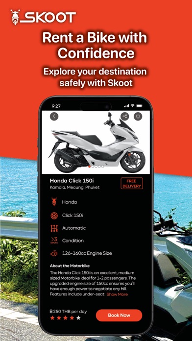 Skoot - Motorcycle Rental App Screenshot