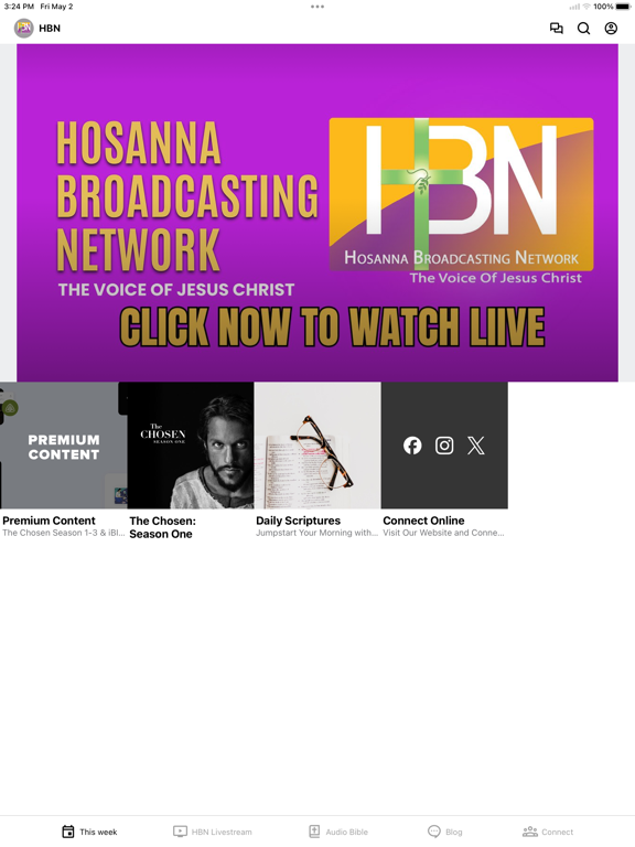 Hosanna Broadcasting Network iPad screenshot 1 - Education app