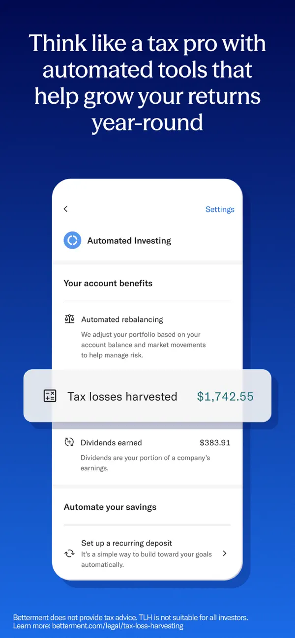 Betterment Invest & Save Money screenshot 6