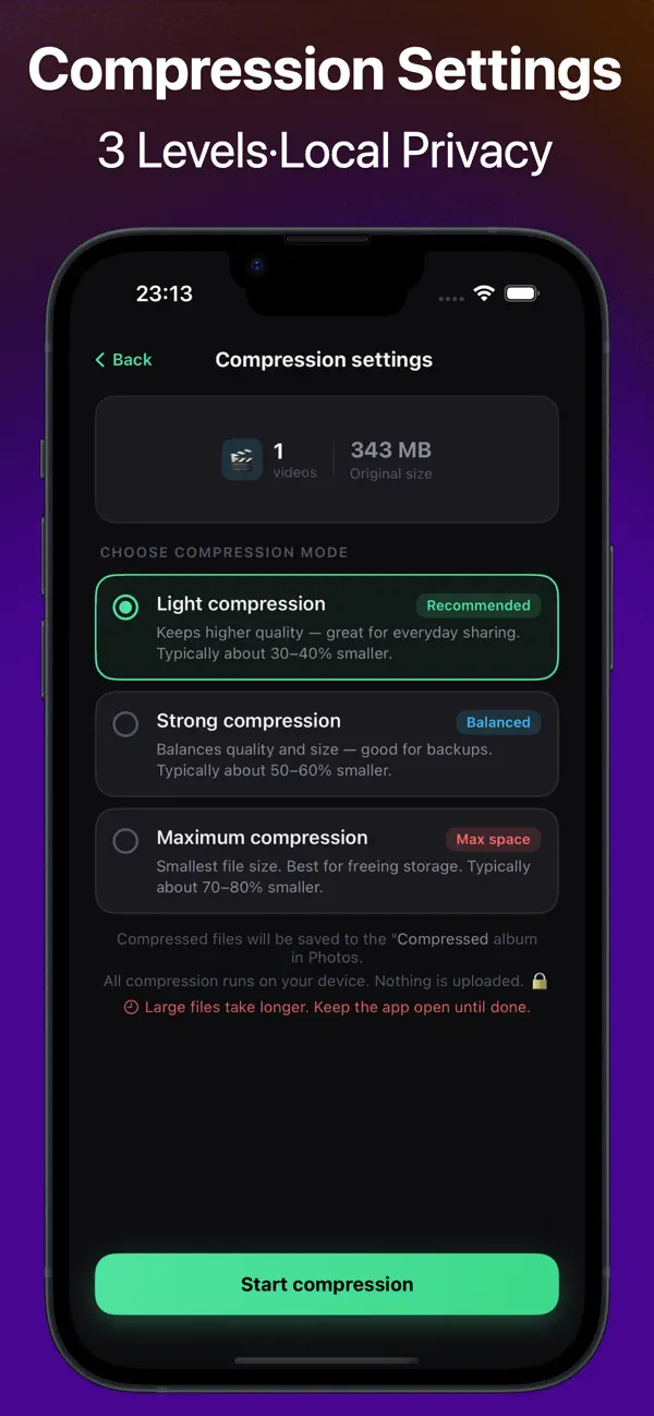 Screenshot #3 pour Batch Compress - Photo & Video