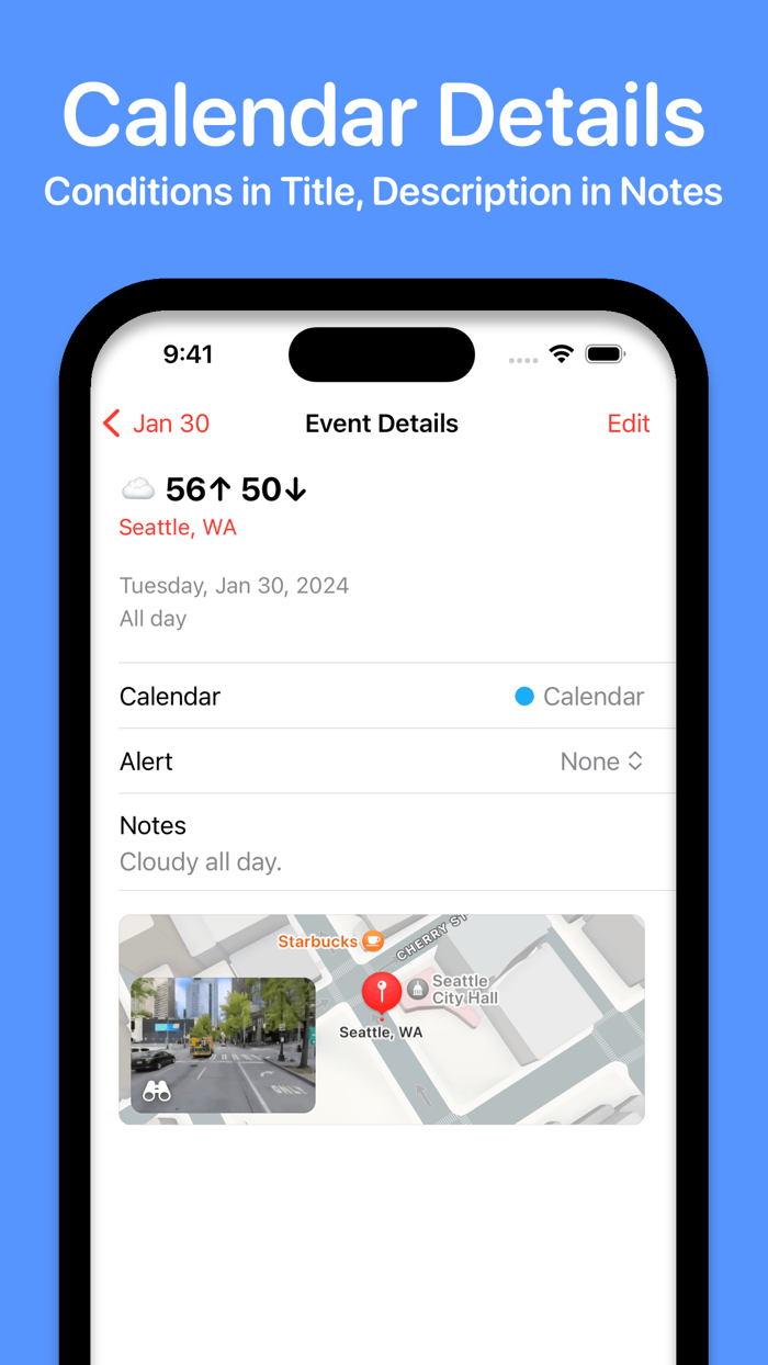Weather Events - for Calendar