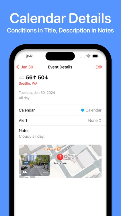 Weather Events - for Calendar