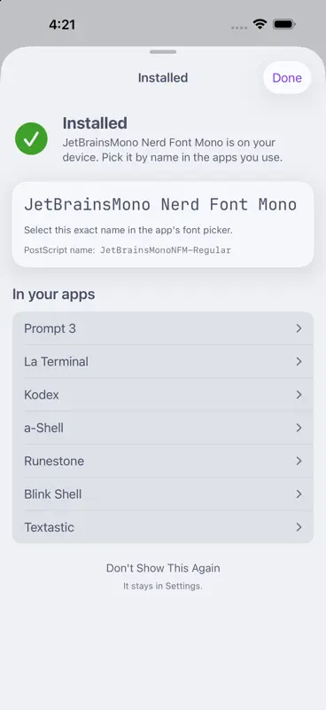 Nerd Font Installer screenshot 7 of 8