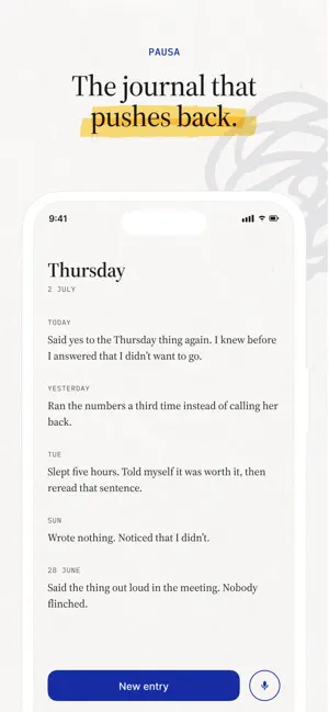 Pausa: Honest Journal & Coach screenshot 1