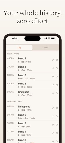 Pumping Schedule: Milk Log Screenshot 7 of 8