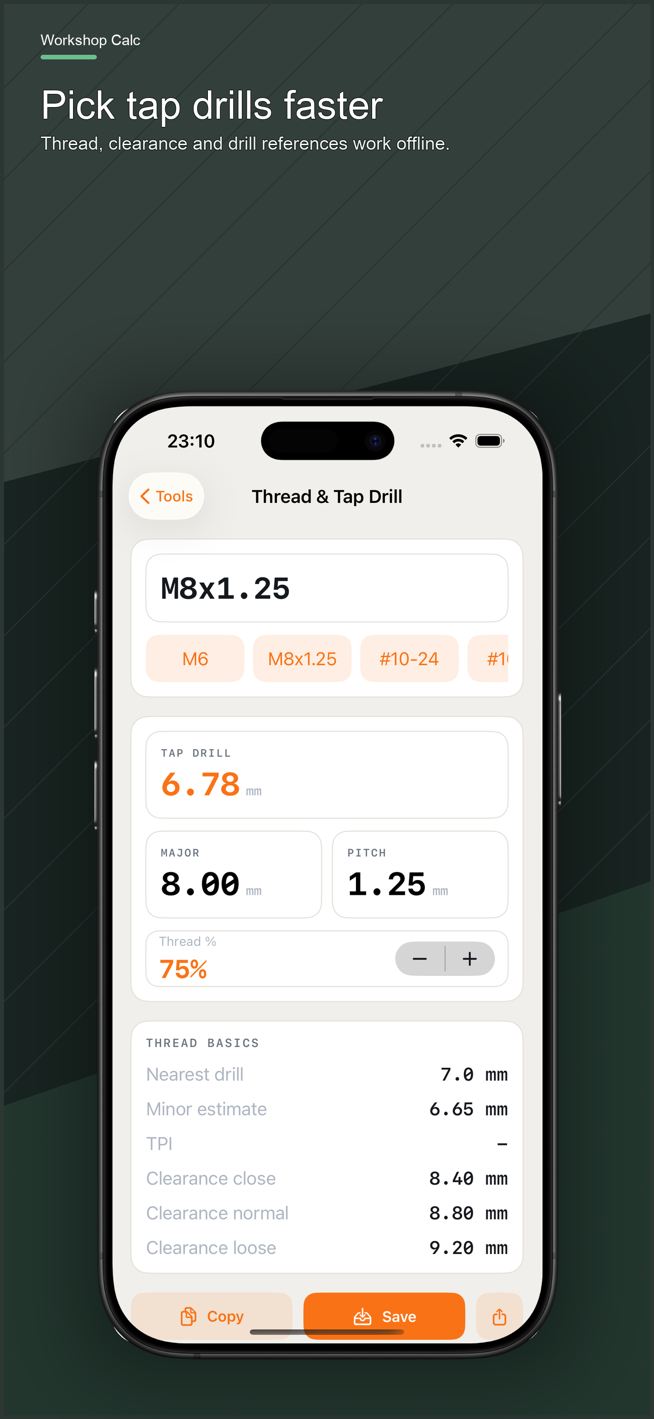 Workshop Calc screenshot 3