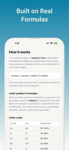 Final Grades Calculator Screenshot 3 of 5