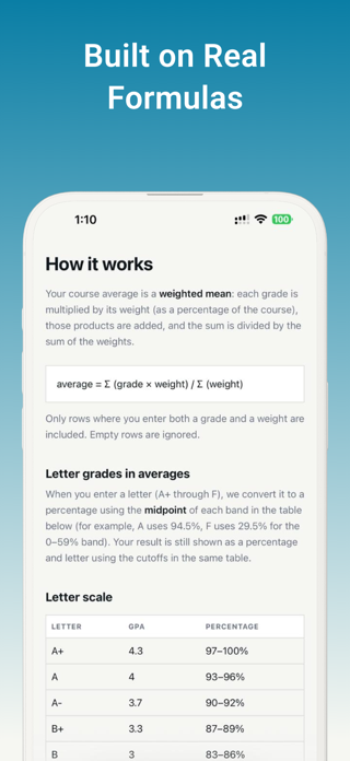 Final Grades Calculator Screenshot 3 of 5
