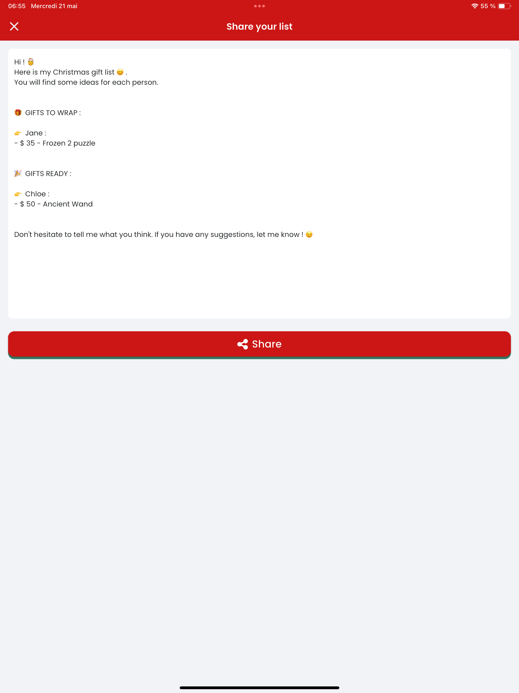 Santalist Christmas gift list screenshot 11