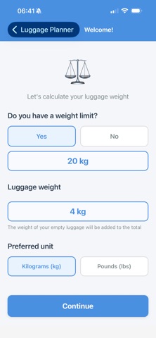 Luggage Planner screenshot