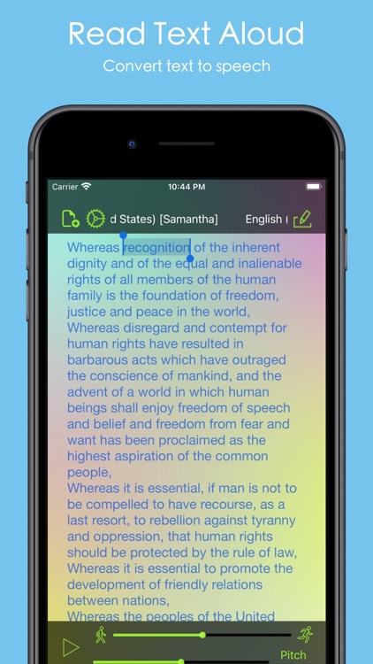 Aloud!, text to speech reader