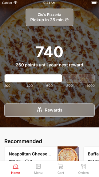 Zio's Pizzeria iPhone screenshot 1 - Food & Drink app