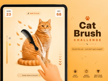 Cat Brush Jjaemu Challenge iPad screenshot