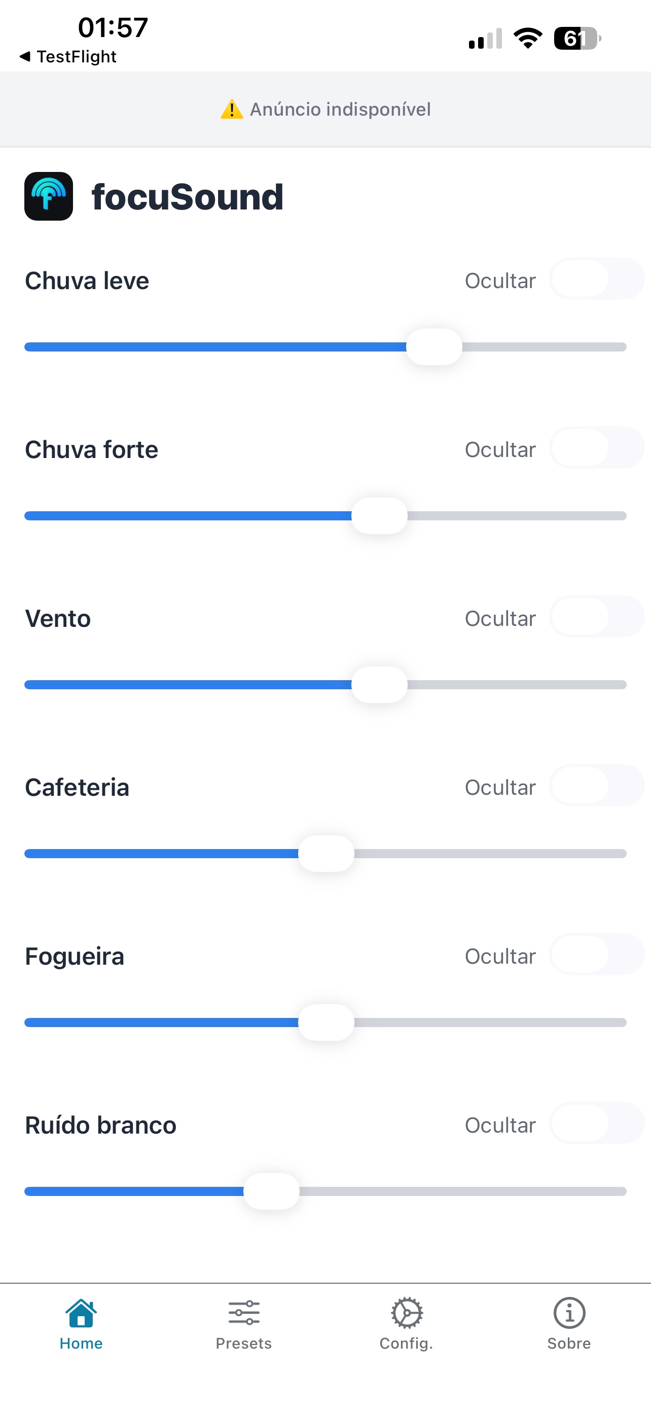 Screenshot 2 of FocuSound: Ouça e Foque