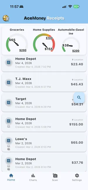 AceMoney Receipts screenshot 1