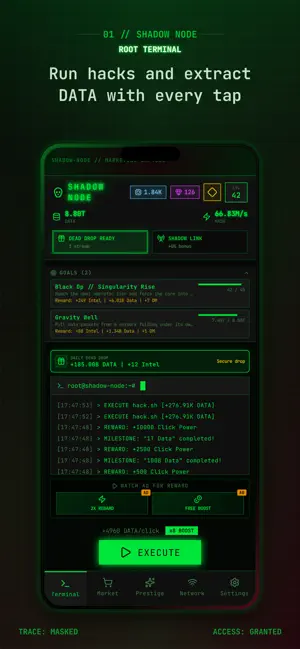 Shadow Node: Idle Hacker screenshot 1