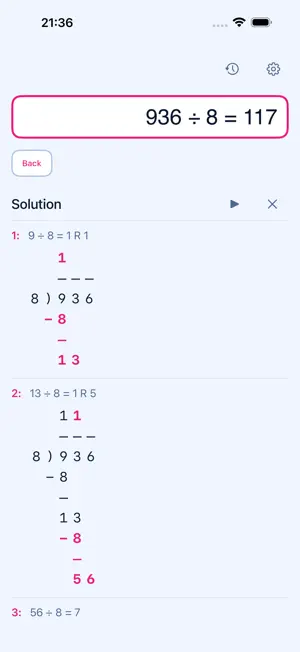 Long Division Math Calculator screenshot 1