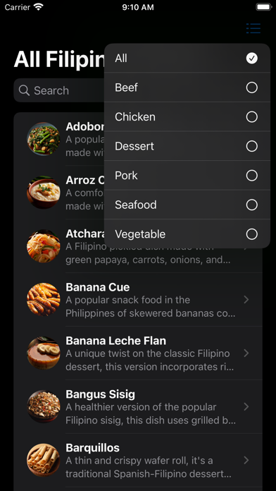 Filipino Food Recipes Offline Screenshot