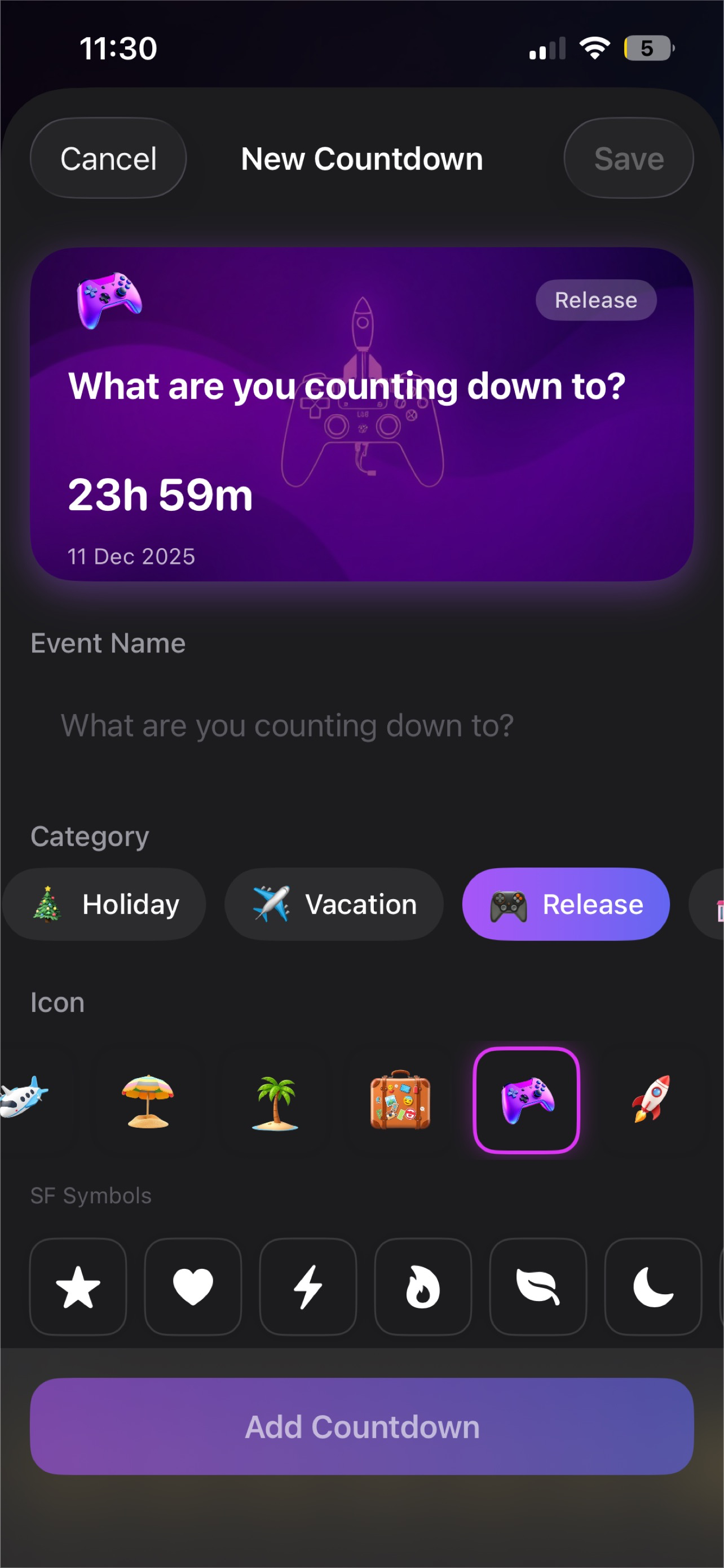 Await - Countdown Timer