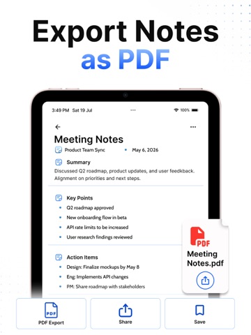 AI Note Taker - Transcription iPad screenshot