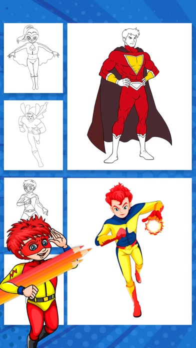 スーパーヒーロー - ぬり絵のおすすめ画像2