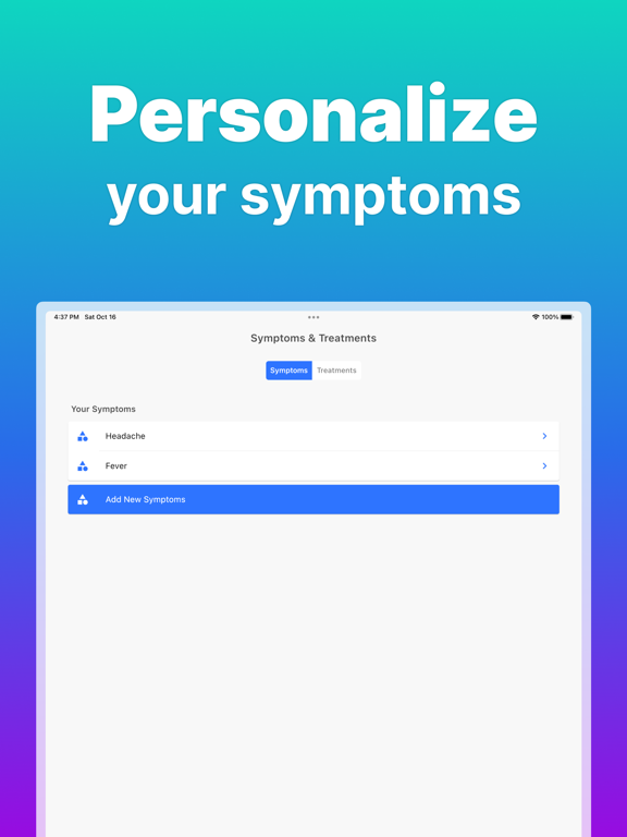 Symptom Tracker゜ iPad screenshot