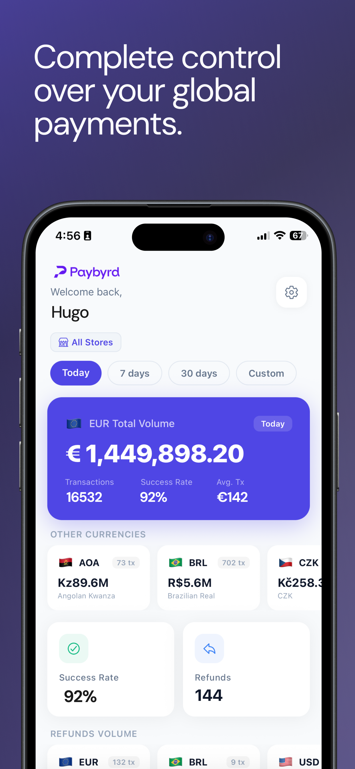 Paybyrd Dashboard